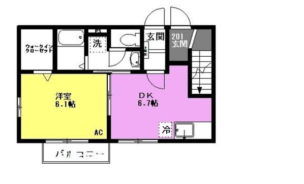 ジュネス東町Ａ棟の物件間取画像